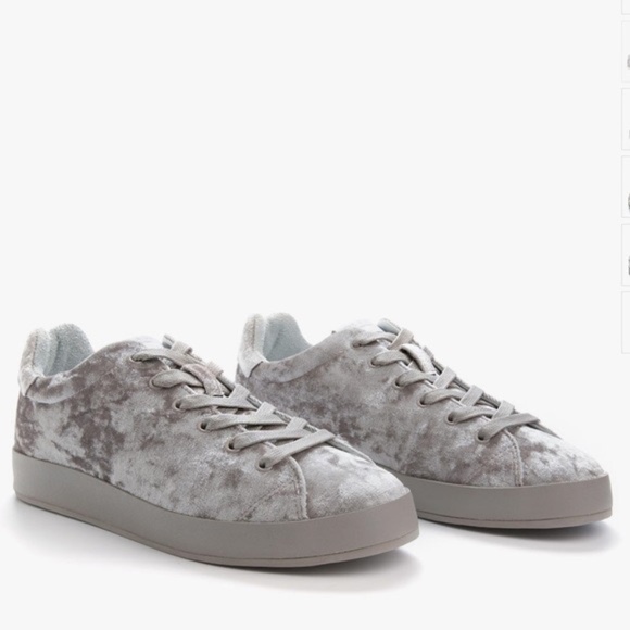 Rag and Bone RB1 Low Velvet Sneakers Grey - Picture 4 of 6